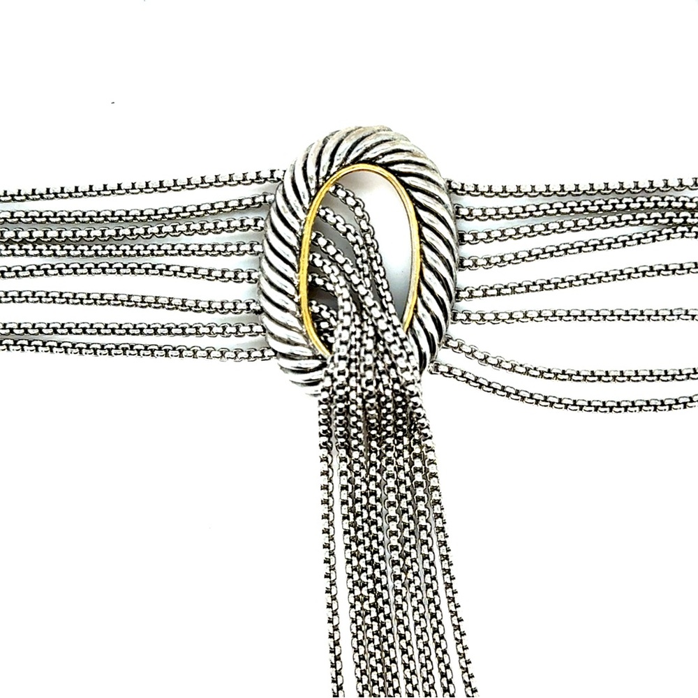 Silvertone Multi-Strand Rope Loop Tassel Bracelet (d)‎